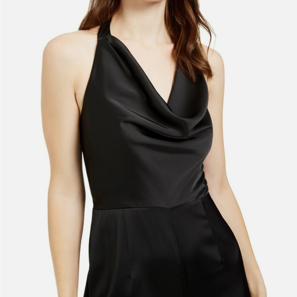 19 Cooper Black Satin Halter Dress